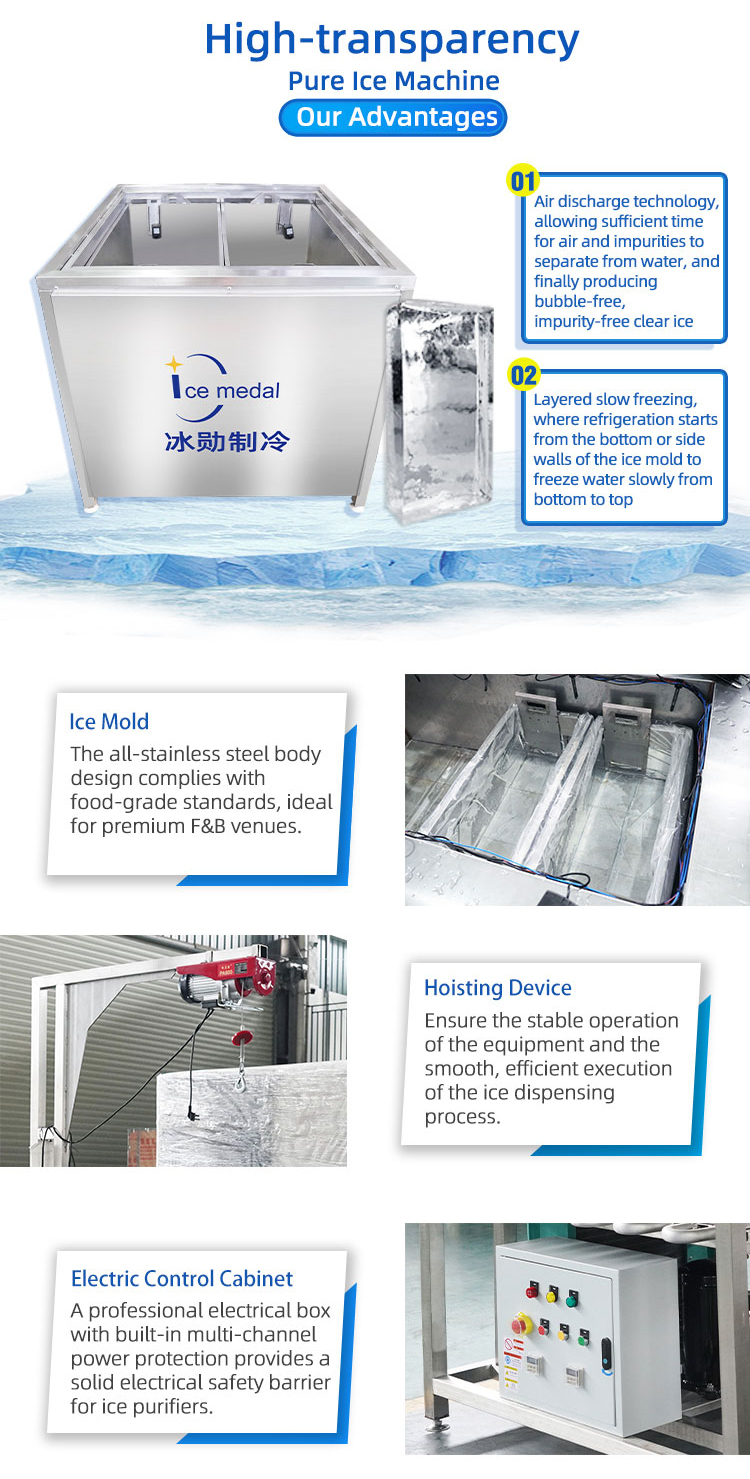 pure ice machine advantages Detalles de la máquina de hielo en bloques transparentes