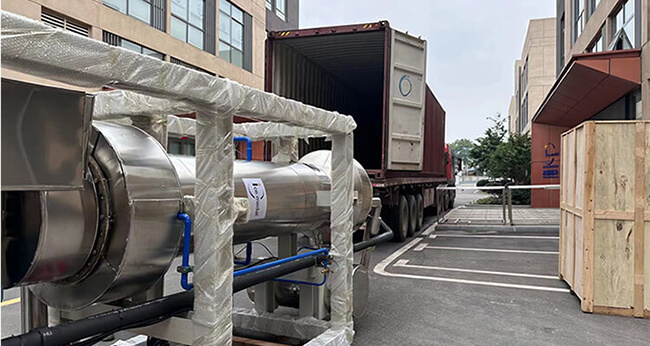 máquina de hielo en tubos lista para enviar