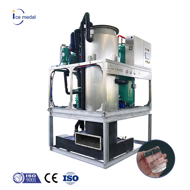 5 toneladas de la máquina de tubo de hielo de extracción sólida de corte industrial para bebidas frías 