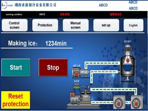 Sistema de control automático de la máquina de hojuelas de hielo