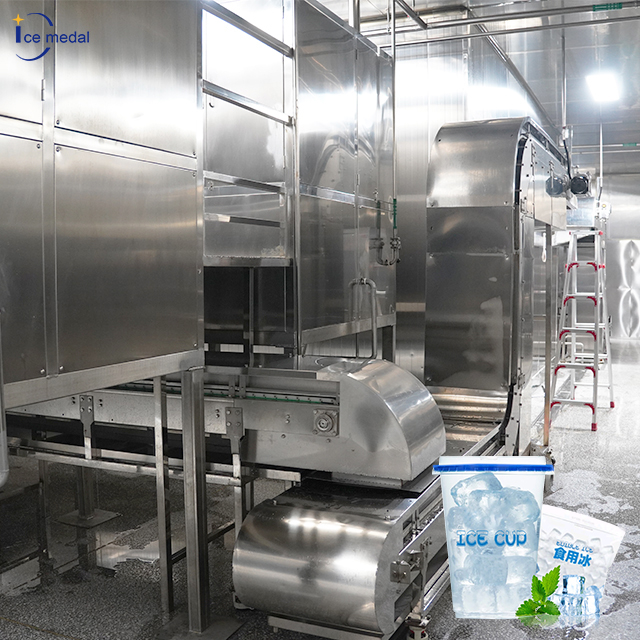 Icemedal automatizado Cube Cube Ice Machine Fabricante Copa de hielo Línea de producción única