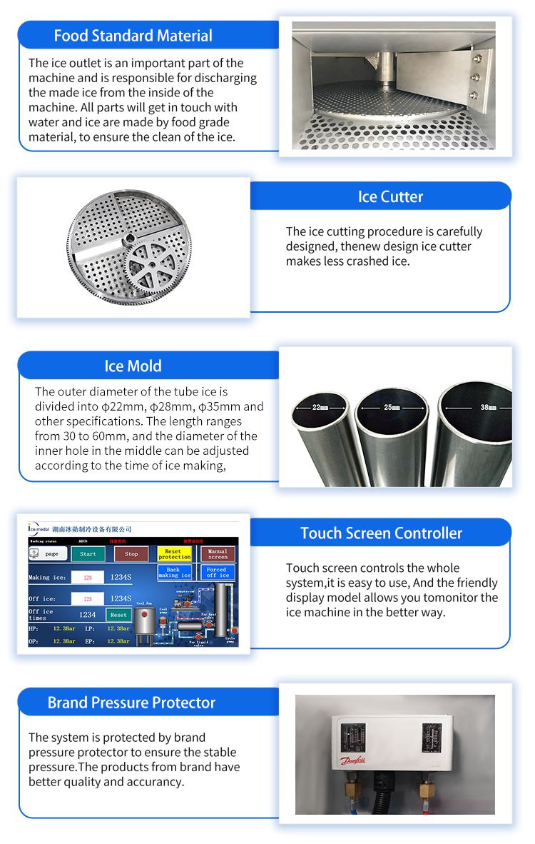 Descripción de los accesorios de la máquina de hielo