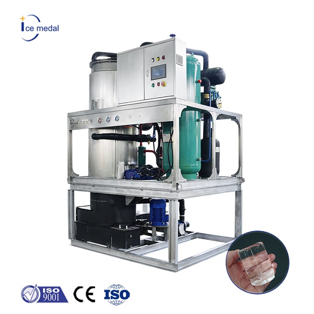 5 toneladas de la máquina de tubo de hielo de extracción sólida de corte industrial para bebidas frías 