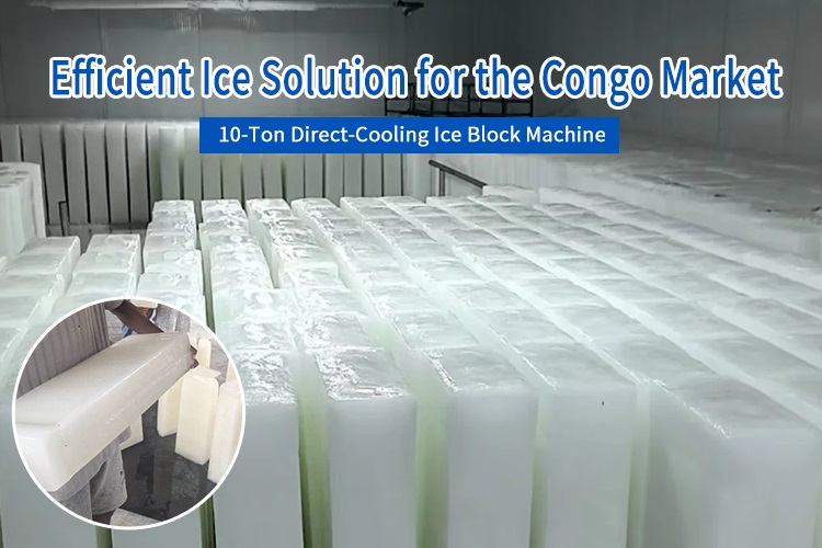 Máquina para hacer bloques de hielo con enfriamiento directo de 10 toneladas: solución de hielo eficiente para el mercado del Congo