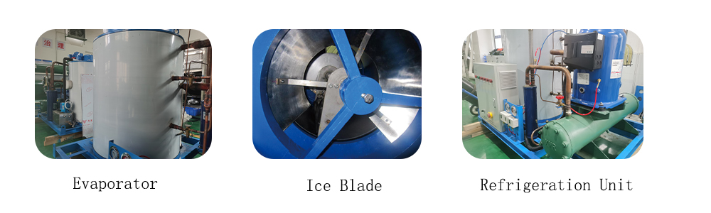 piezas de la máquina de hielo en escamas