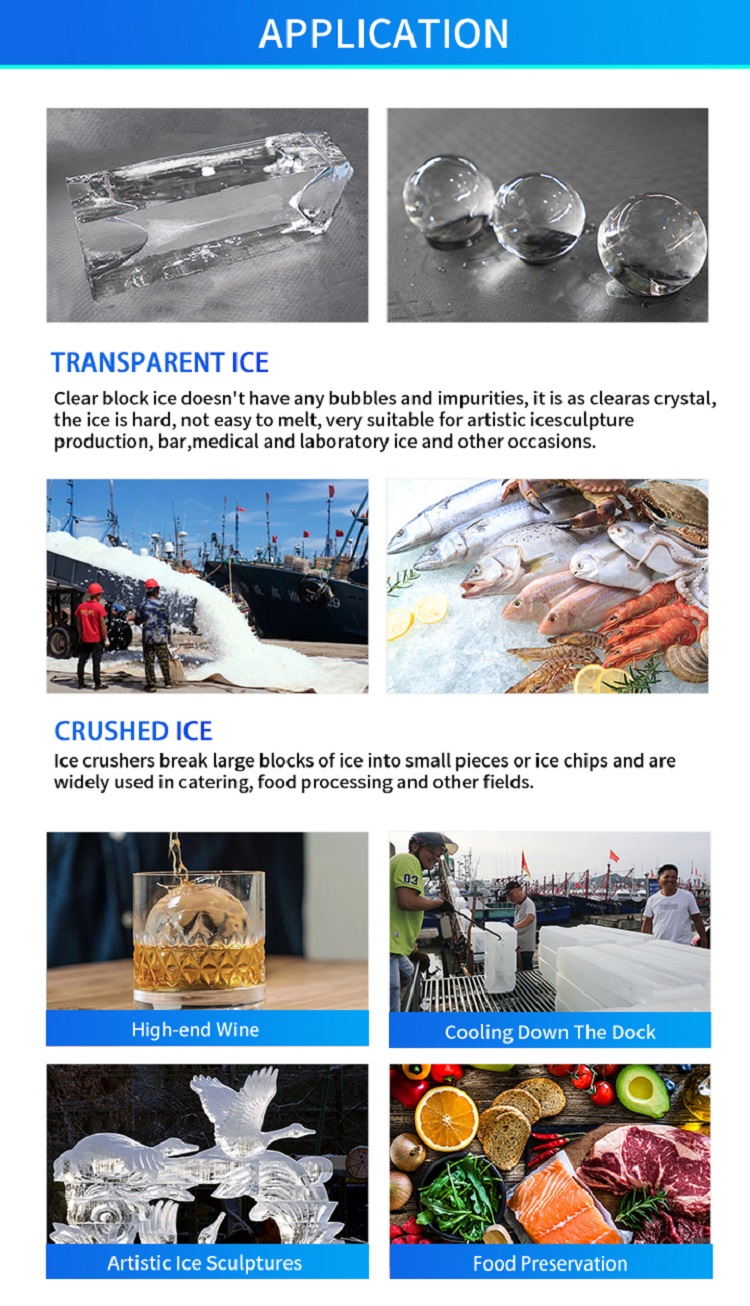 Aplicación de hielo de bloque de cristal