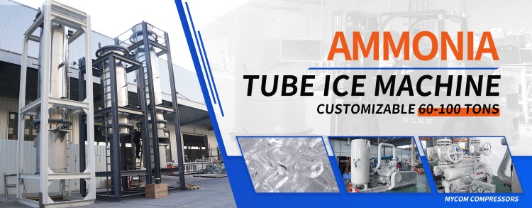 máquina de hielo en tubos de amoníaco