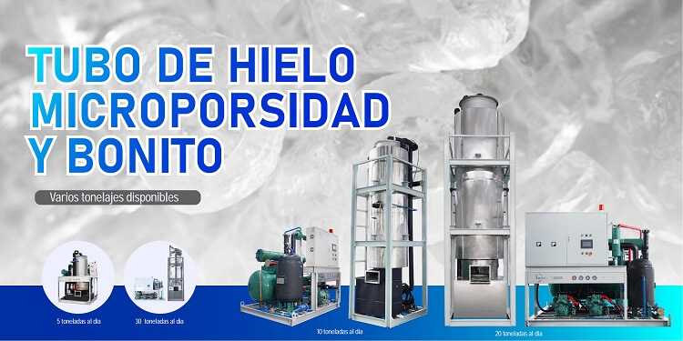 máquina de hielo en tubo