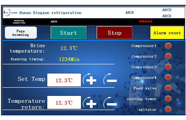 Sistema de control PLC de la máquina de hielo en bloques
