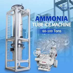 Tipo máquina de fabricación de hielo del tubo industrial del amoníaco de Icemedal 80 toneladas por día