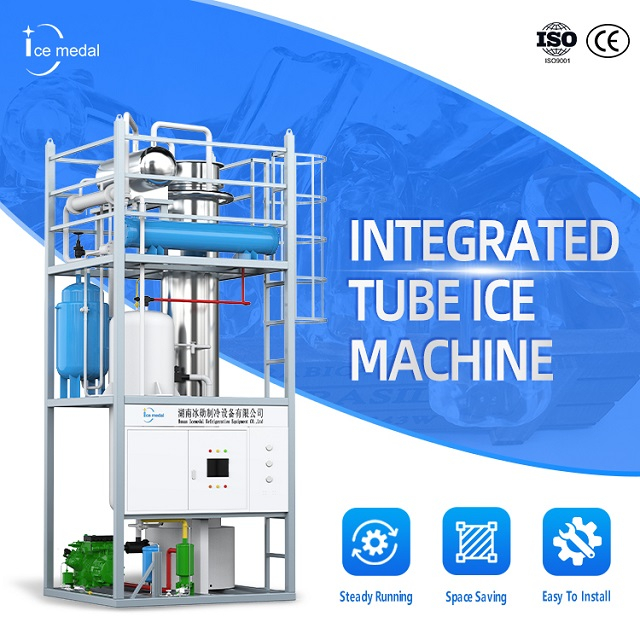 Icemedal personalizado de 30 toneladas por día en tubo integrado industrial Máquina de hielo Precio de fábrica con CE