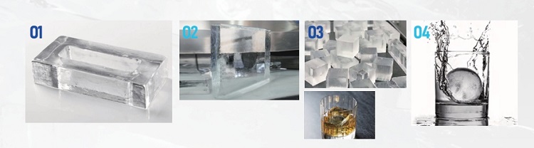 hielo de bloque claro