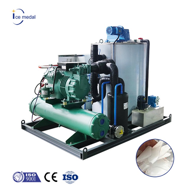 Icemedal máquina industrial de escamas de hielo de 5 toneladas con refrigeración por agua/refrigeración por aire