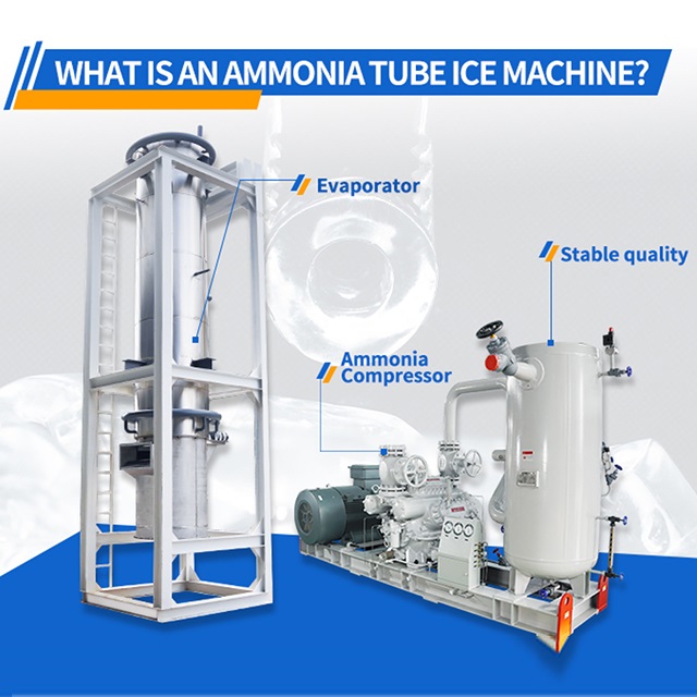 La máquina de hielo en tubos de amoníaco con una producción diaria de 100 toneladas está lista para su envío