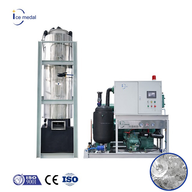 Icemedal Serie IMT Máquina para fabricar hielo en tubos de alta capacidad y ahorro de energía Hielo cristalino para fábrica de hielo