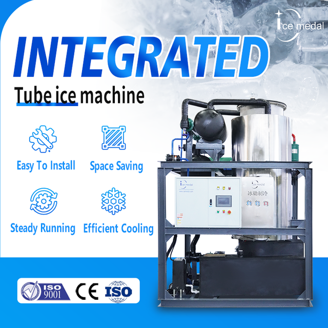 15T Tube Integrated Ice Machine Indonesia Precio para la industria de procesamiento de alimentos / bebidas frías