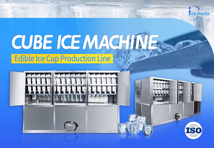 Máquina de hielo en cubitos industrial