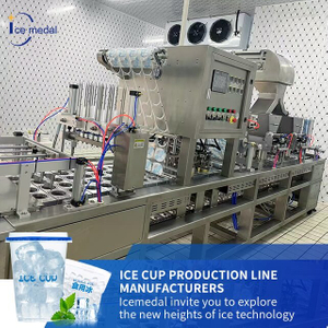 Línea de producción automática de llenado y sellado de la copa de hielo de cubos de cubo