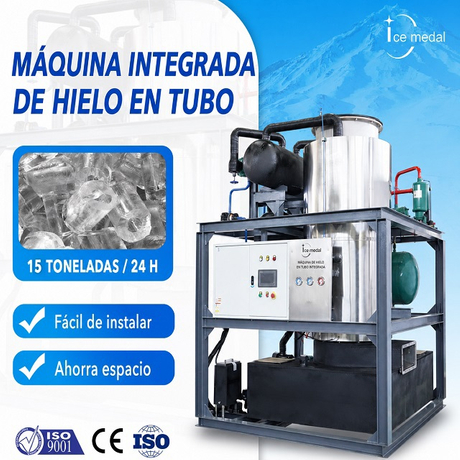 15T Tube Integrated Ice Machine Indonesia Precio para la industria de procesamiento de alimentos / bebidas frías
