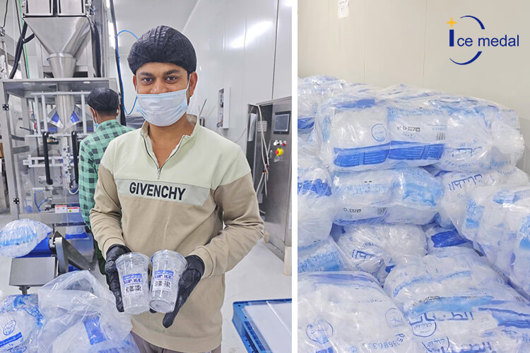 Planta de vasos de hielo en tubos comestibles de 30 toneladas en Arabia Saudita.jpg